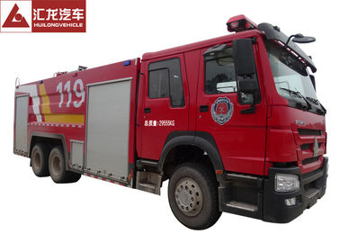 Foam Large Fire Truck Howo 276kw Max Power 6x4 Driving Type 9 Forward Gear